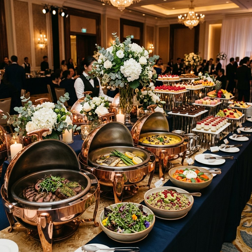 Luxurious food buffet spread